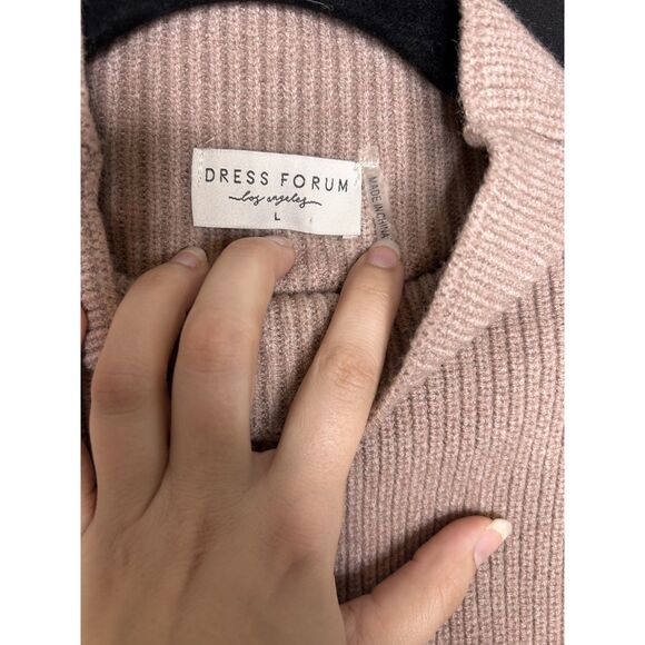 Dress Forum Women's Chocolate Brown Mock Neck Cropped Ribbed Sweater - Picture 5 of 8